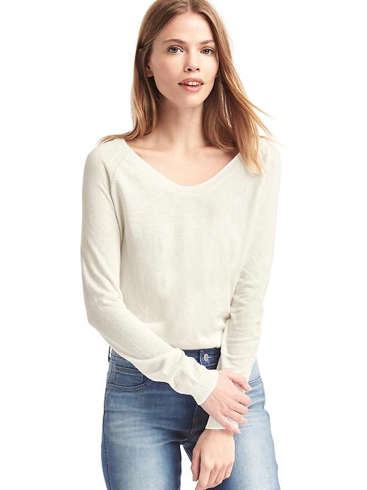 Image number 9 showing, Soft V-neck long sleeve sweater