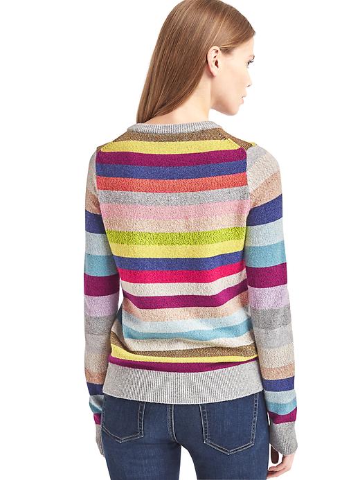 Image number 2 showing, Crazy stripe shimmer merino wool blend sweater