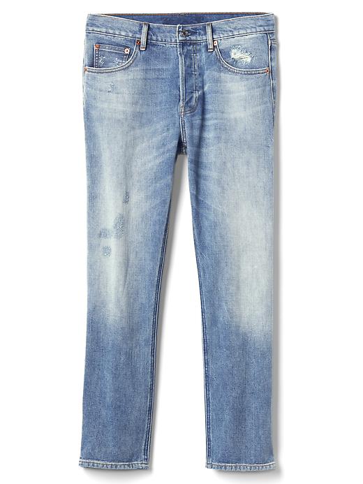Image number 6 showing, Mid rise destructed vintage straight jeans