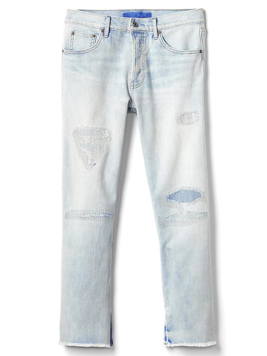 Image number 6 showing, Mid rise destructed vintage straight jeans