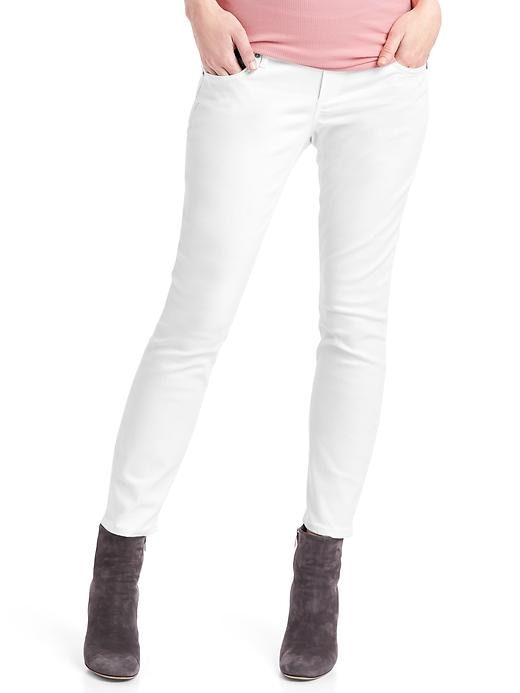 Image number 1 showing, Maternity demi panel true skinny ankle jeans
