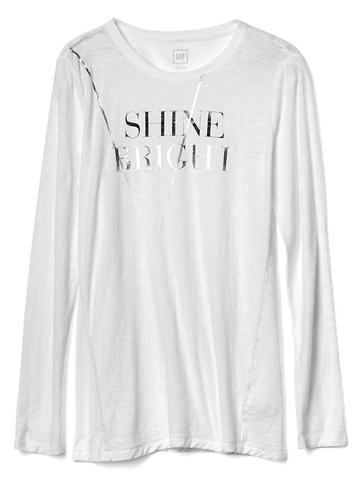 Image number 6 showing, Metallic shine bright graphic long sleeve tee