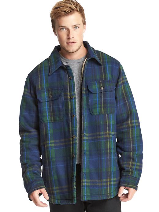 Image number 1 showing, Plaid sherpa-lined shirt jacket