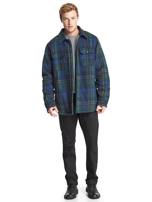 Image number 6 showing, Plaid sherpa-lined shirt jacket