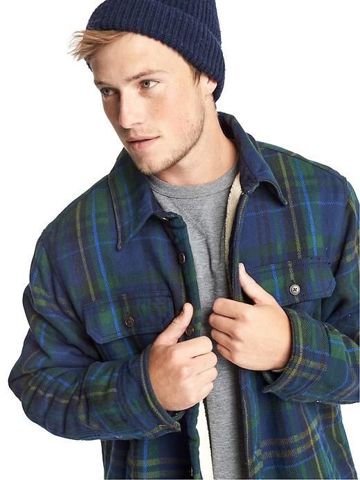 Image number 4 showing, Plaid sherpa-lined shirt jacket