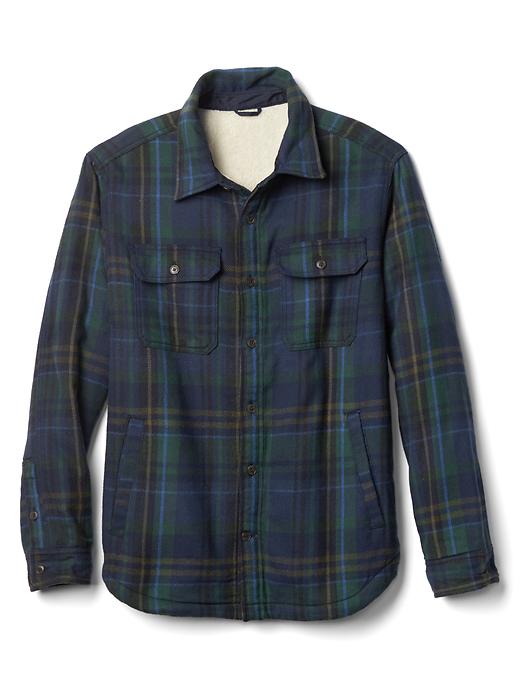 Image number 5 showing, Plaid sherpa-lined shirt jacket