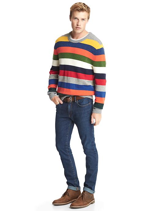 Image number 3 showing, Crazy stripe merino wool blend sweater