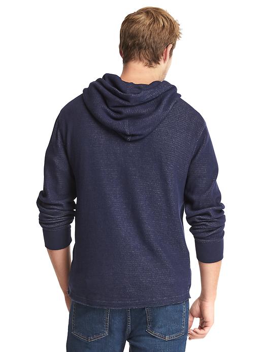 Image number 2 showing, Waffle knit henley hoodie