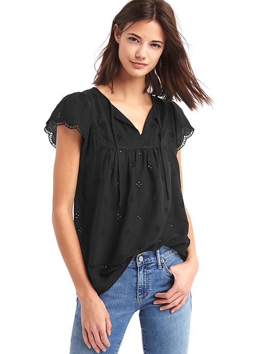 Image number 7 showing, Scallop sleeve tassel top