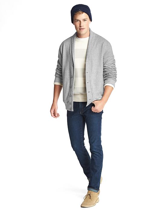 Image number 3 showing, French terry shawl collar cardigan