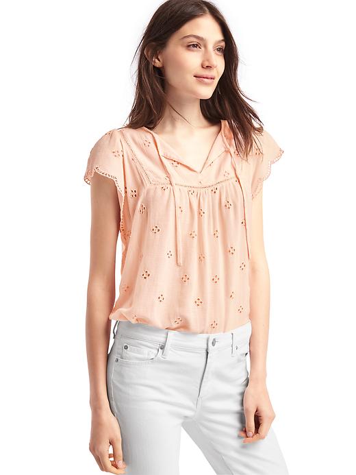 Image number 9 showing, Scallop sleeve tassel top