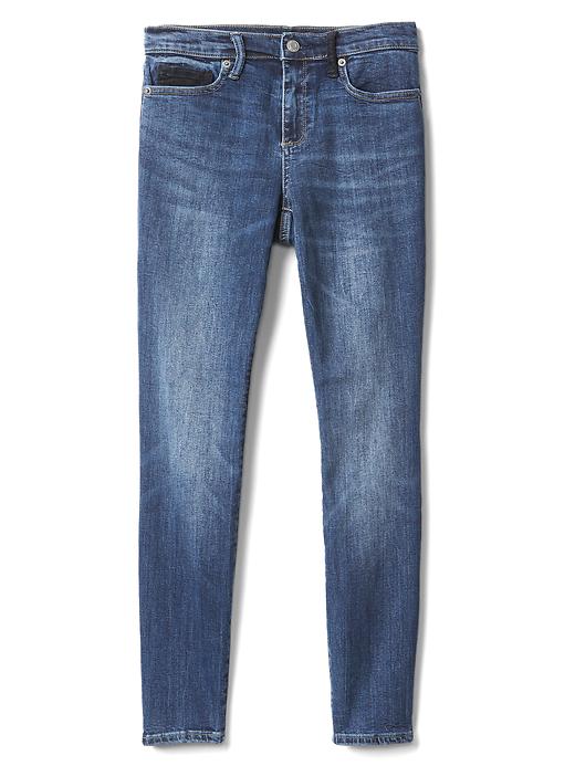 Image number 6 showing, Mid rise velvet patch true skinny jeans