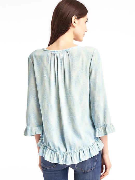 Image number 2 showing, Print ruffle blouse