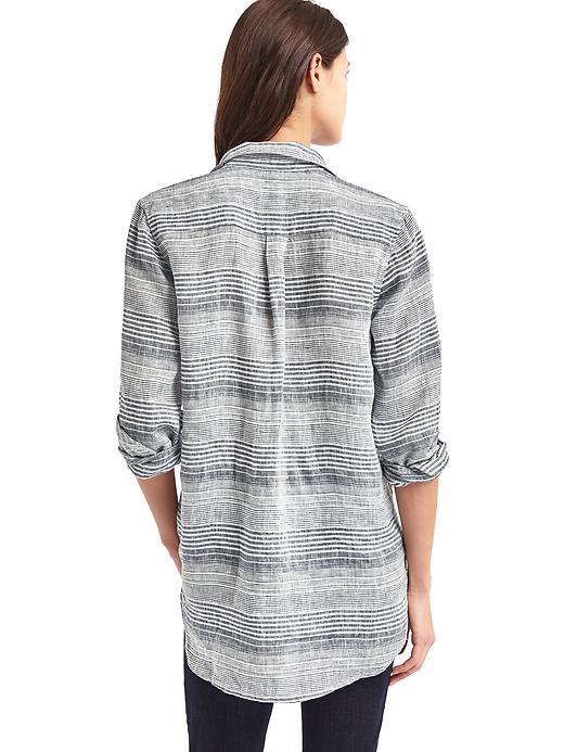 Image number 2 showing, Linen stripe popover tunic