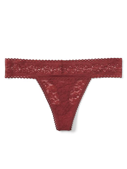 View large product image 1 of 1. Supersoft lace thong