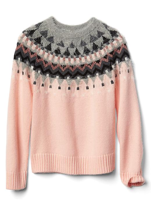 Image number 1 showing, Shimmer fair isle crew sweater