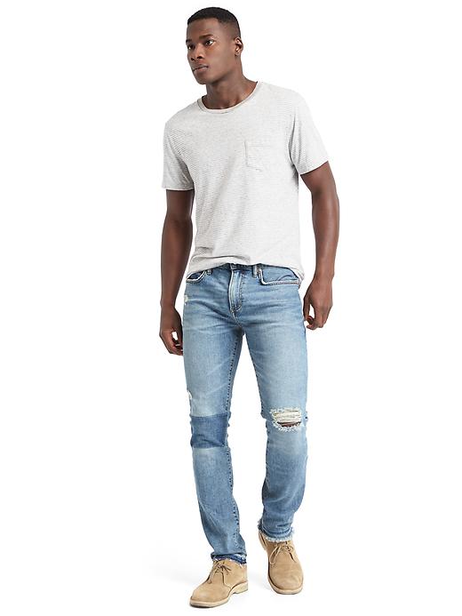 Image number 3 showing, Shadow patch skinny fit jeans