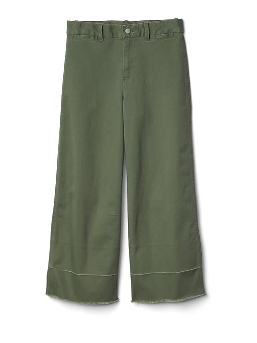 Image number 6 showing, Wide-leg crop high rise chinos