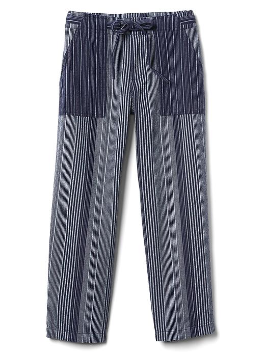 Image number 6 showing, Linen mix-stripe crop pants