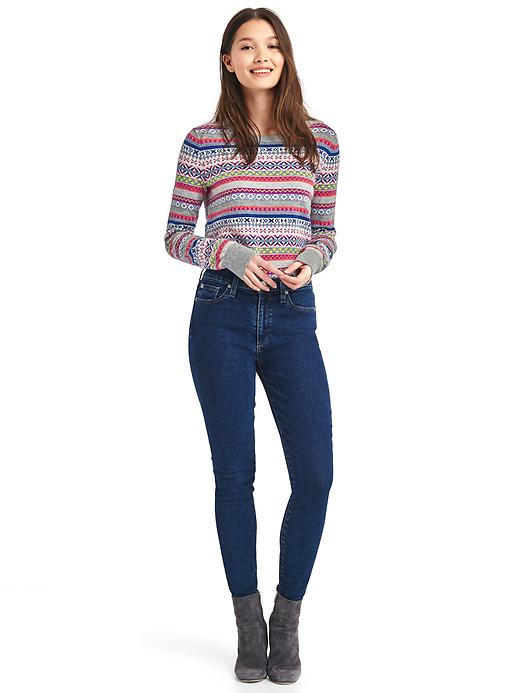 Image number 3 showing, Crazy fair isle merino wool blend sweater