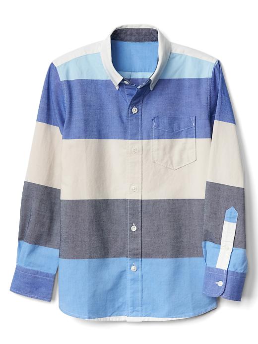 Image number 1 showing, Bold stripe oxford long sleeve shirt