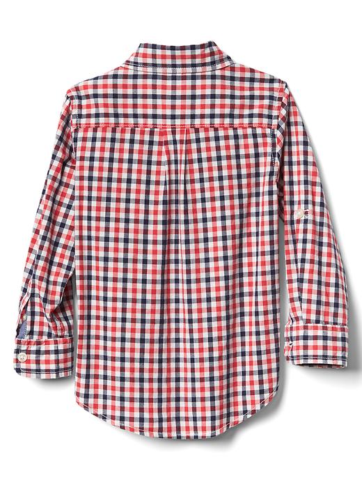 View large product image 2 of 4. Check button-down convertible shirt