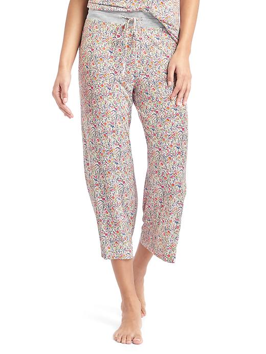 View large product image 1 of 1. Mix and match print crop sleep pants