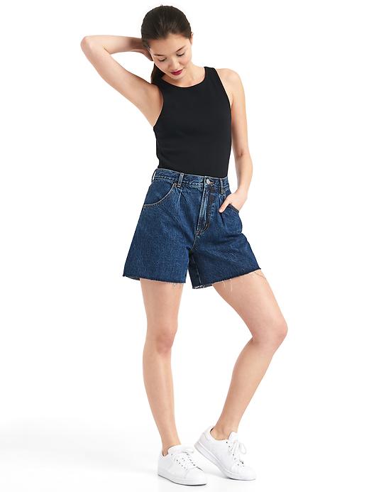 Image number 1 showing, The archive re-issue pleated fit denim shorts
