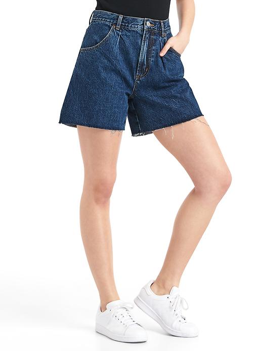 Image number 3 showing, The archive re-issue pleated fit denim shorts