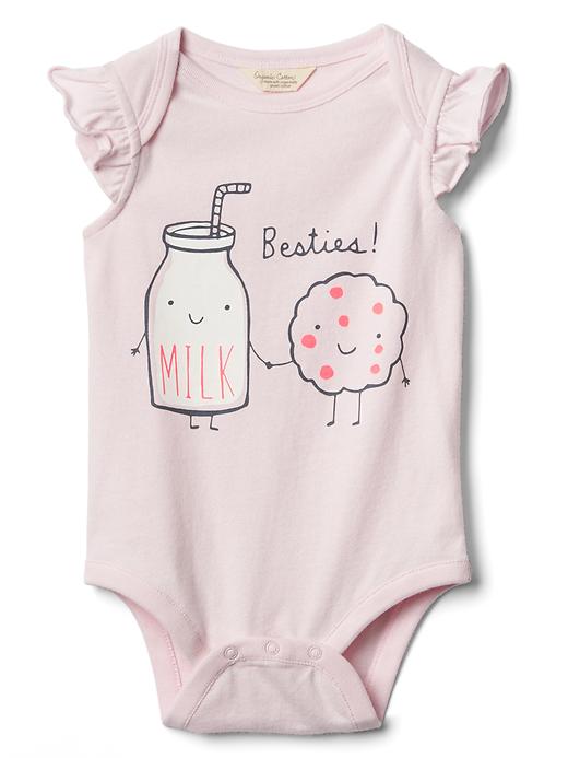 Image number 1 showing, Organic milk and cookies flutter bodysuit
