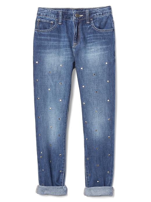 Image number 3 showing, Kids Studded Girlfriend Ankle Jeans