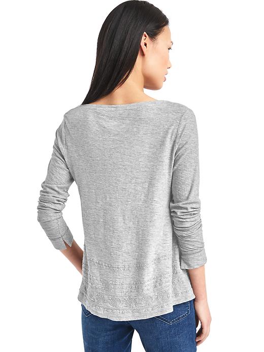 Image number 2 showing, Embroidered long sleeve swing top