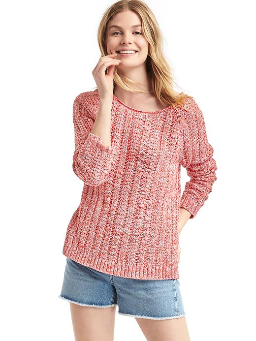 View large product image 1 of 1. Chunky open-neck sweater