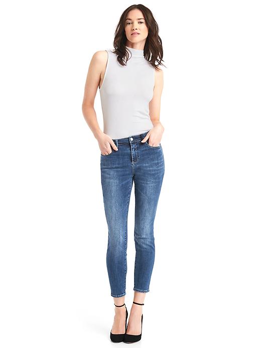 Image number 3 showing, Mid rise velvet patch true skinny jeans