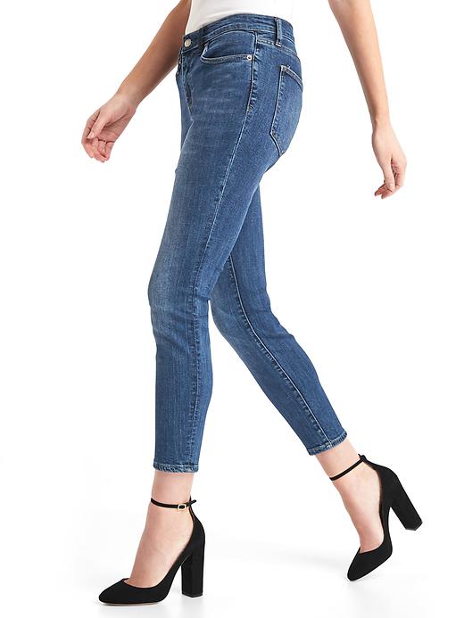 Image number 5 showing, Mid rise velvet patch true skinny jeans