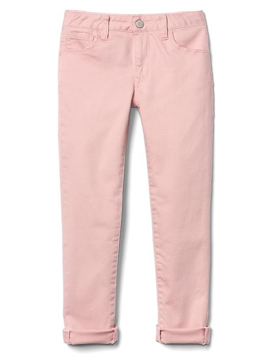 Image number 2 showing, Stretch pink straight crop jeans
