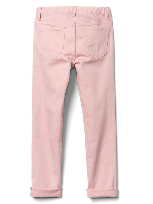 Image number 3 showing, Stretch pink straight crop jeans