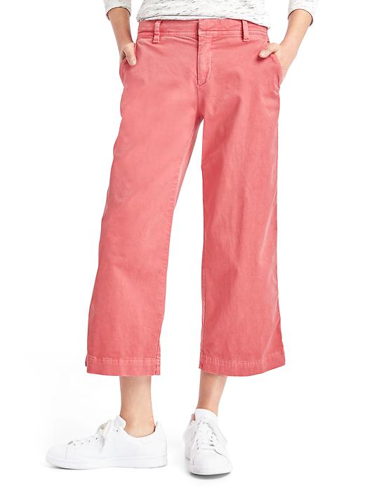 View large product image 1 of 1. Wide-leg crop chinos