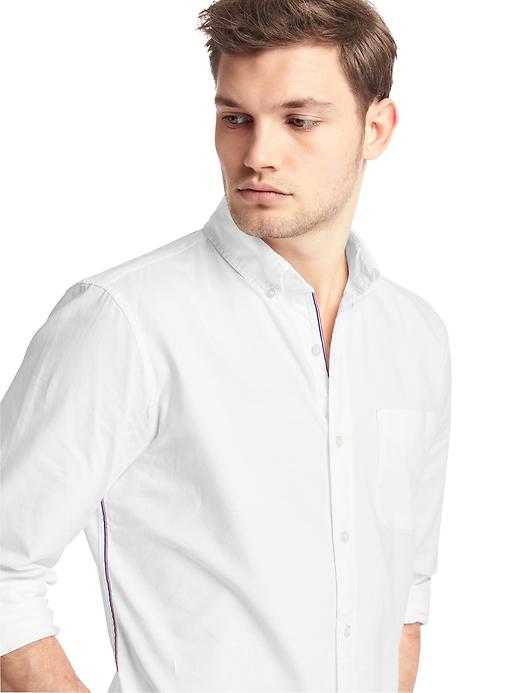 Image number 5 showing, Oxford stripe-trim standard fit shirt