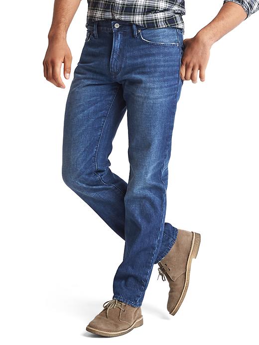 Image number 1 showing, Brushed back straight fit jeans