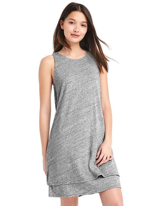 View large product image 1 of 1. A-line layered tank dress