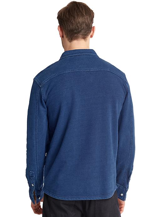 Image number 2 showing, French terry indigo standard fit shirt