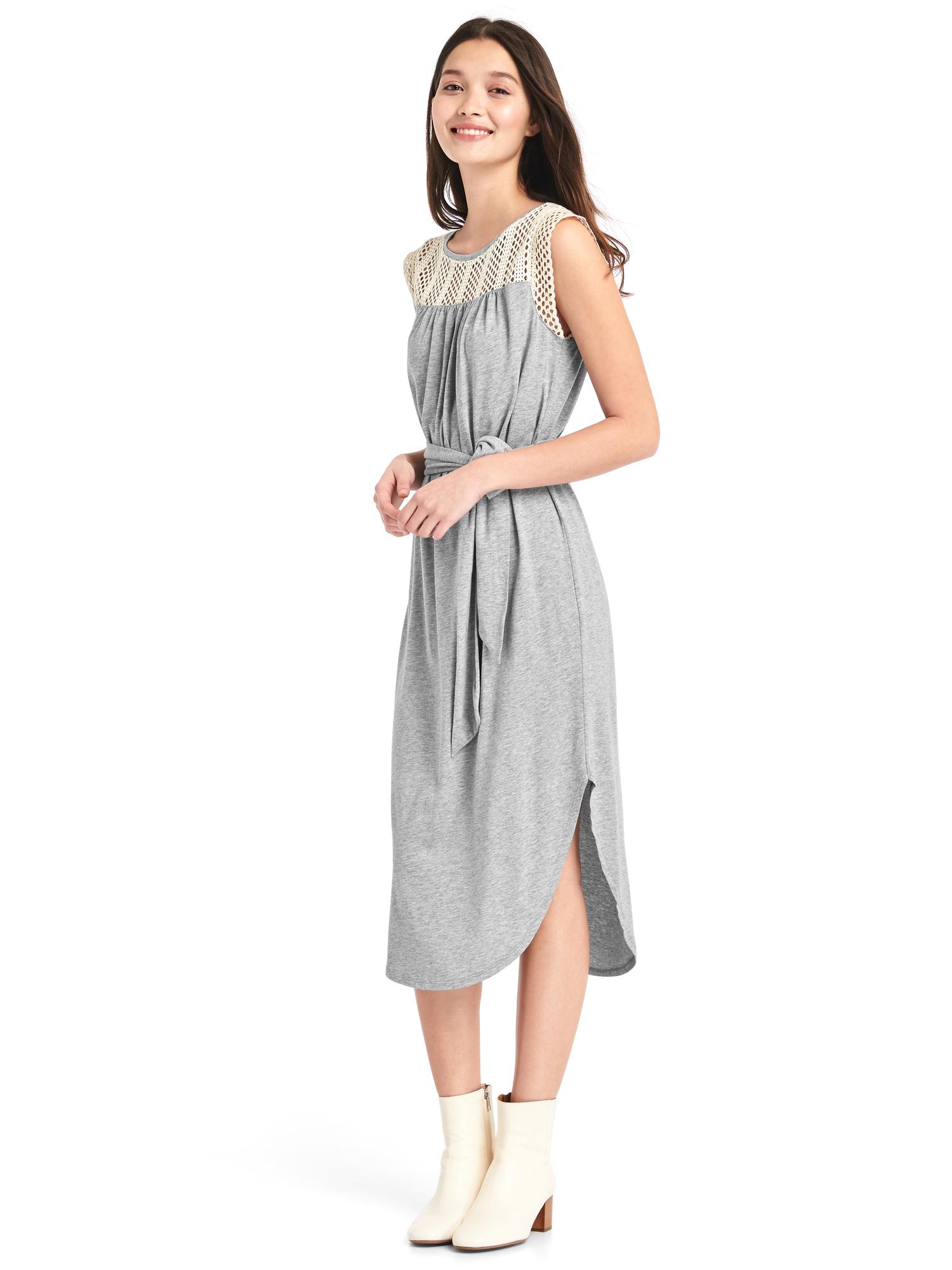 Crochet Lace Tie Belt Dress Gap