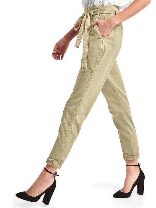 Image number 5 showing, Paper bag high rise chinos