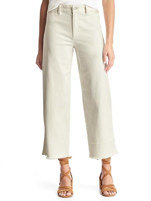 Image number 9 showing, Wide-leg crop high rise chinos