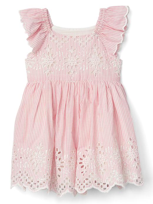 gap eyelet flutter dress