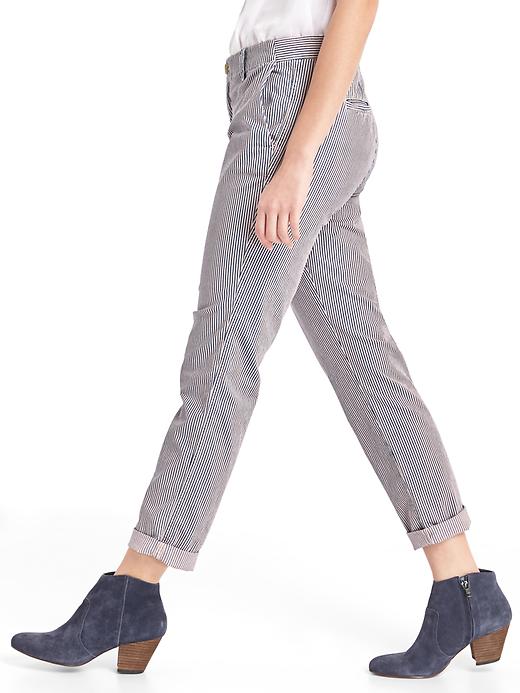 Image number 5 showing, Railroad stripe girlfriend chinos
