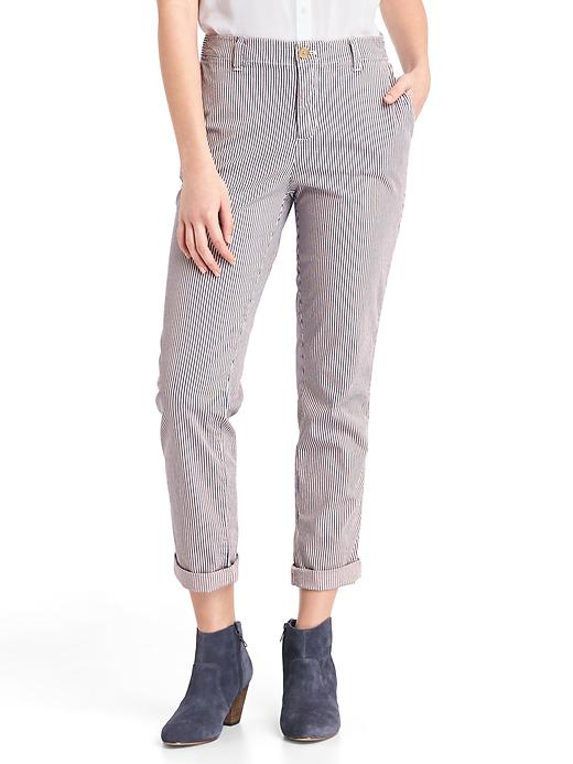 Image number 1 showing, Railroad stripe girlfriend chinos