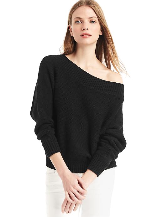 View large product image 1 of 1. Relaxed open-neck sweater