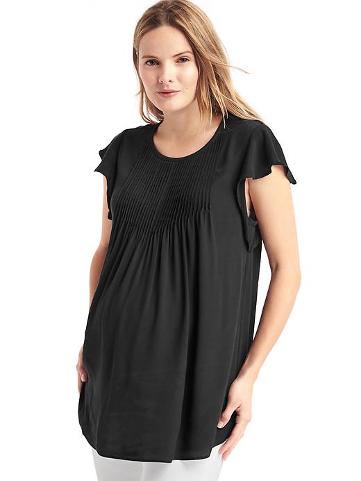 Image number 4 showing, Maternity pintuck flutter top